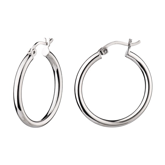 Set of 2 Sterling Silver Small Hoop Earrings - Picture 7 of 8